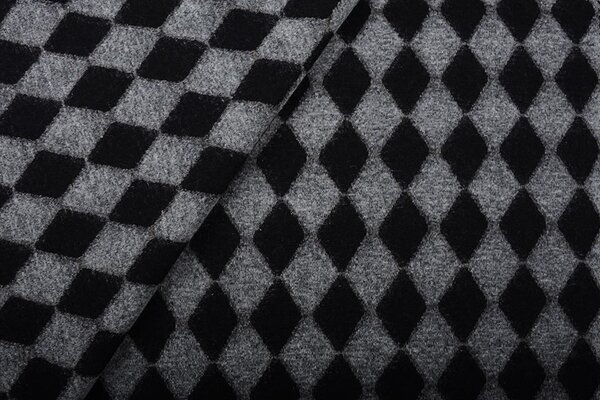 Knitted Woolen fabric Tartan Black White Knitted Woolen fabric Tartan Black White