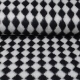 Gestrickter WollStoff Tartan schwarz weiss