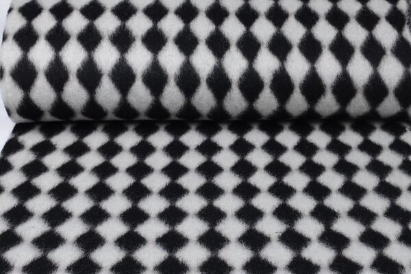 De Punto de Lana Tela Cuadros Negro Blanco De Punto de Lana Tela Cuadros Negro Blanco