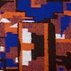 Gebreide Wollen Stof Oranje Blauw