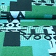 Knitted Woolen fabric Quilt look Numbers Green