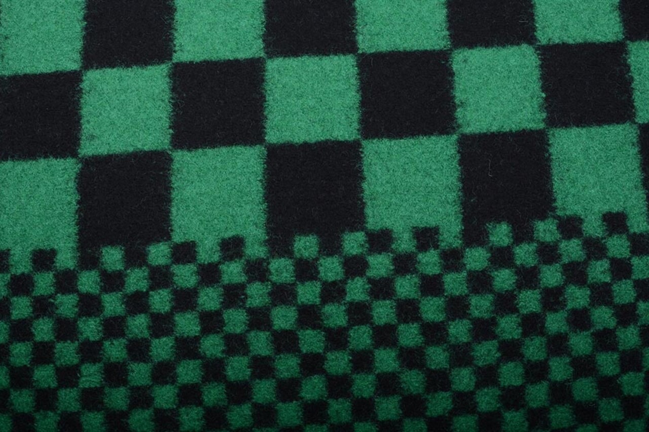 Panel de Punto de Lana Tela Geblokt Verde Panel de Punto de Lana Tela Geblokt Verde