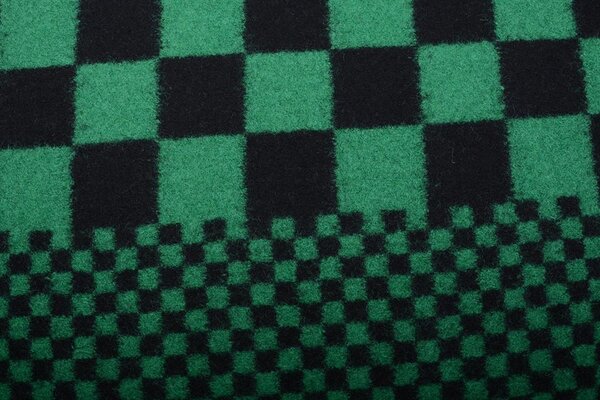 Panel Knitted Woolen fabric Checkered Green Panel Knitted Woolen fabric Checkered Green