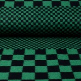 Panel Knitted Woolen fabric Checkered Green Panel Knitted Woolen fabric Checkered Green
