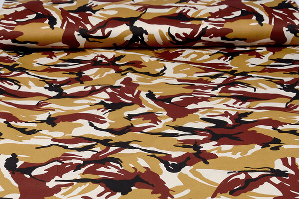 Army Polyester Cotton Ocher Red