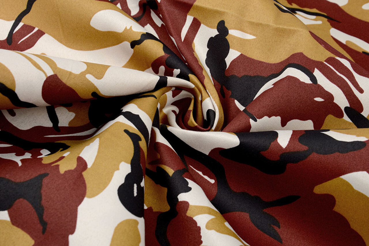 Tissu Polyester Coton Style Militaire Ocre Rouge Tissu Polyester Coton Style Militaire Ocre Rouge