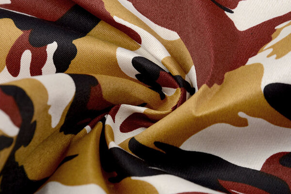 Army Polyester Cotton Ocher Red