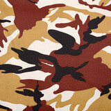 Tissu Polyester Coton Style Militaire Ocre Rouge