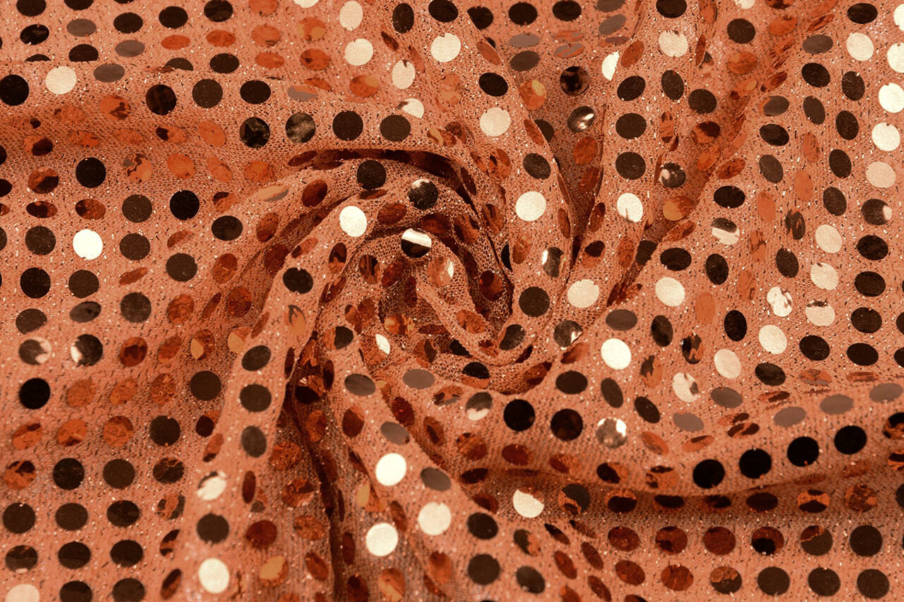 Sequins on Lurex Orange Brique