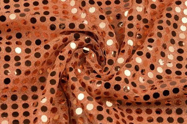 Sequins on Lurex Orange Brique