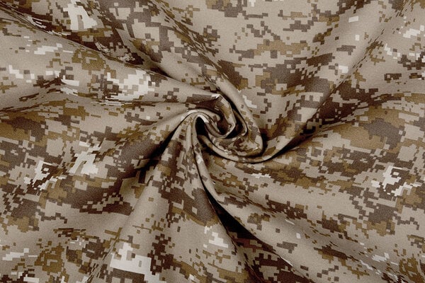 Polyester Coton Pixels Marron