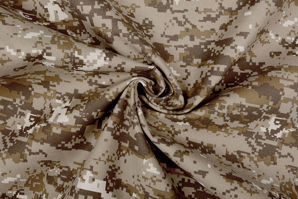 Polyester Cotton Pixels Brown