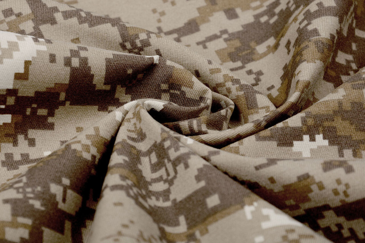 Polyester Cotton Pixels Brown