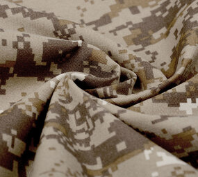 Polyester Cotton Pixels Brown