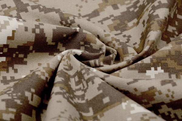 Polyester Coton Pixels Marron