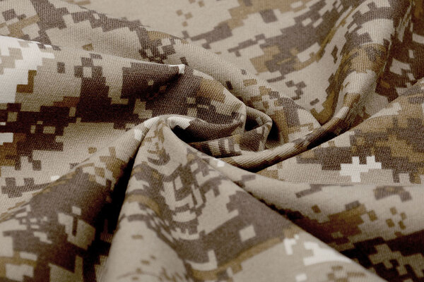 Polyester Cotton Pixels Brown