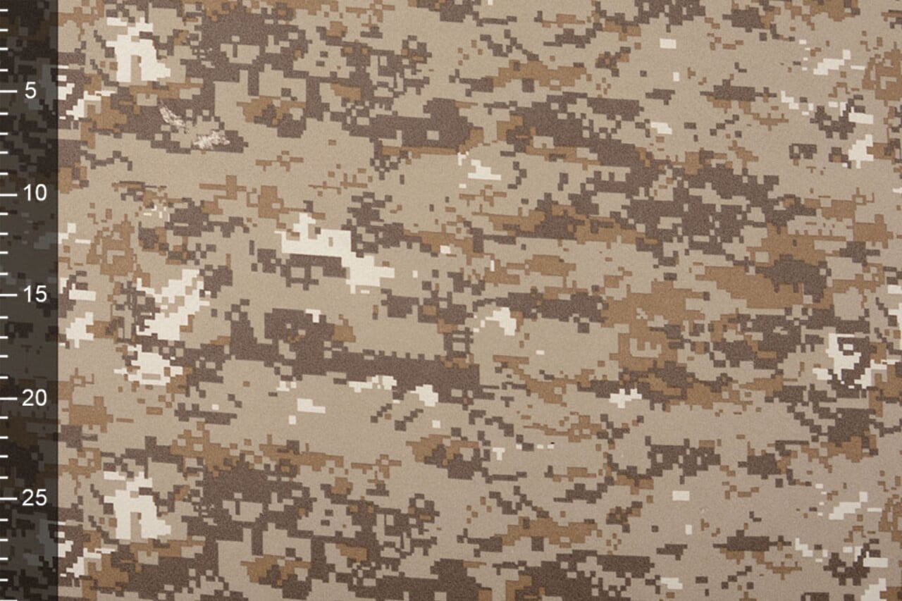 Polyester Coton Pixels Marron