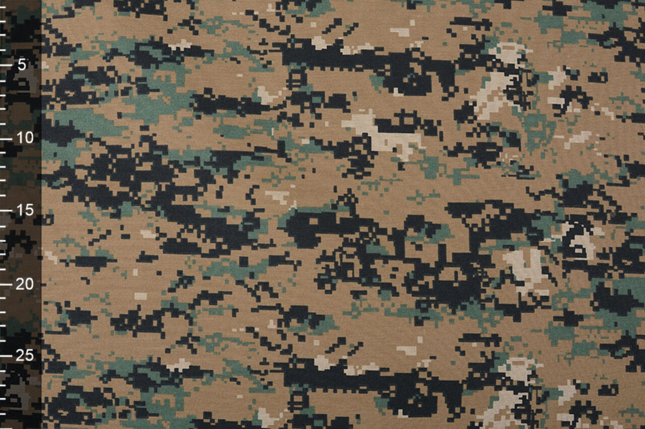 Polyester Cotton  Pixels Army Green