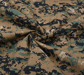 Polyester Cotton  Pixels Army Green