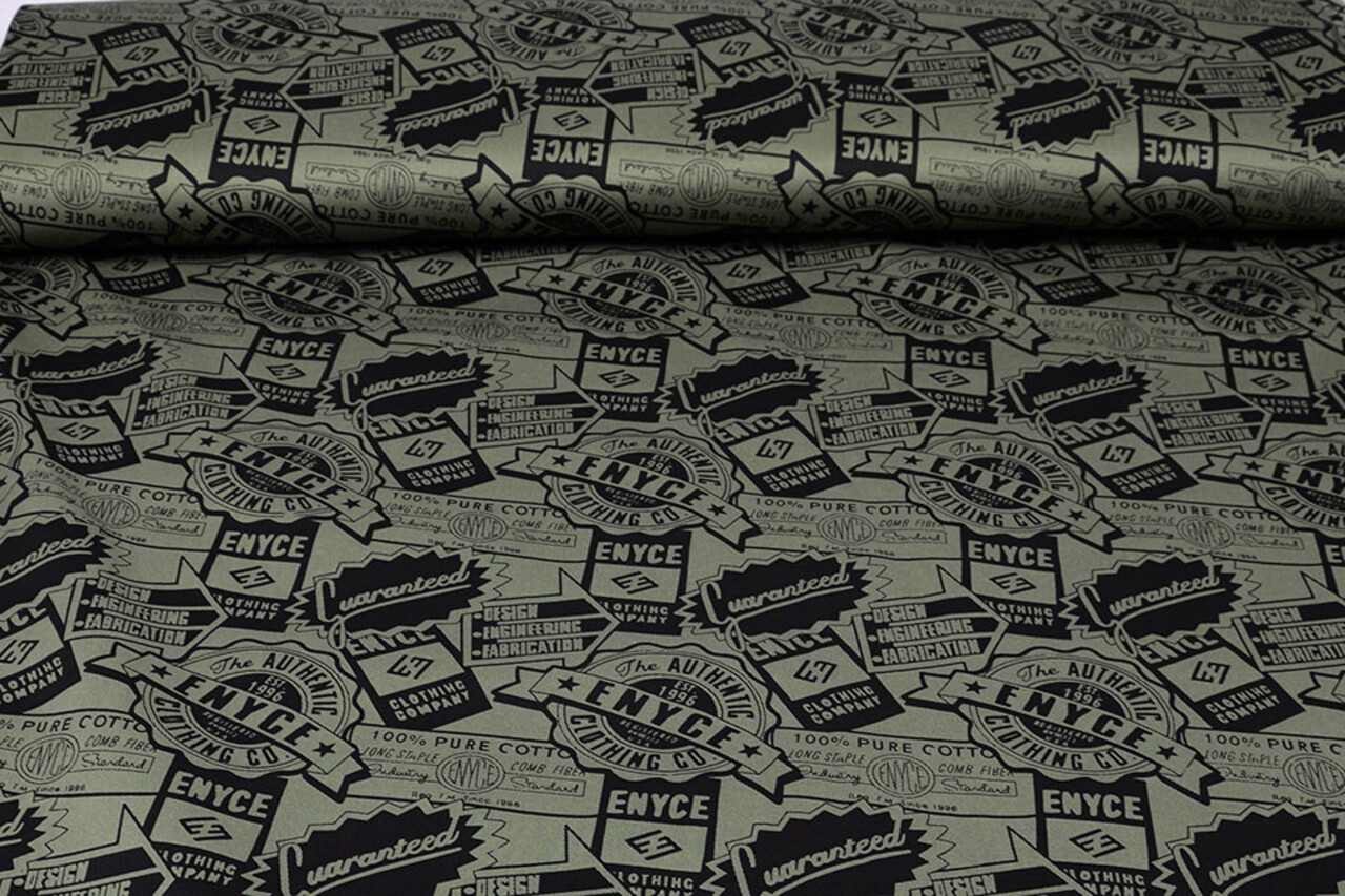 Polyester Cotton  Emblems Enyce Army green