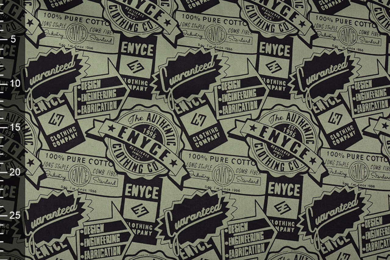 Polyester Cotton  Emblems Enyce Army green