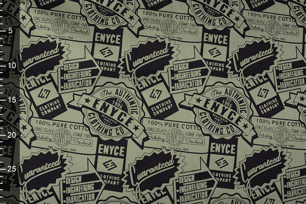 Polyester Cotton  Emblems Enyce Army green