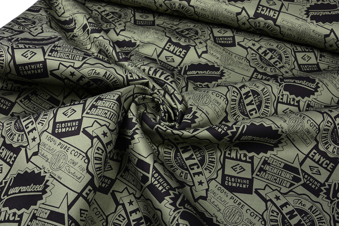 Polyester Coton Emblemen Enyce Vert Militaire