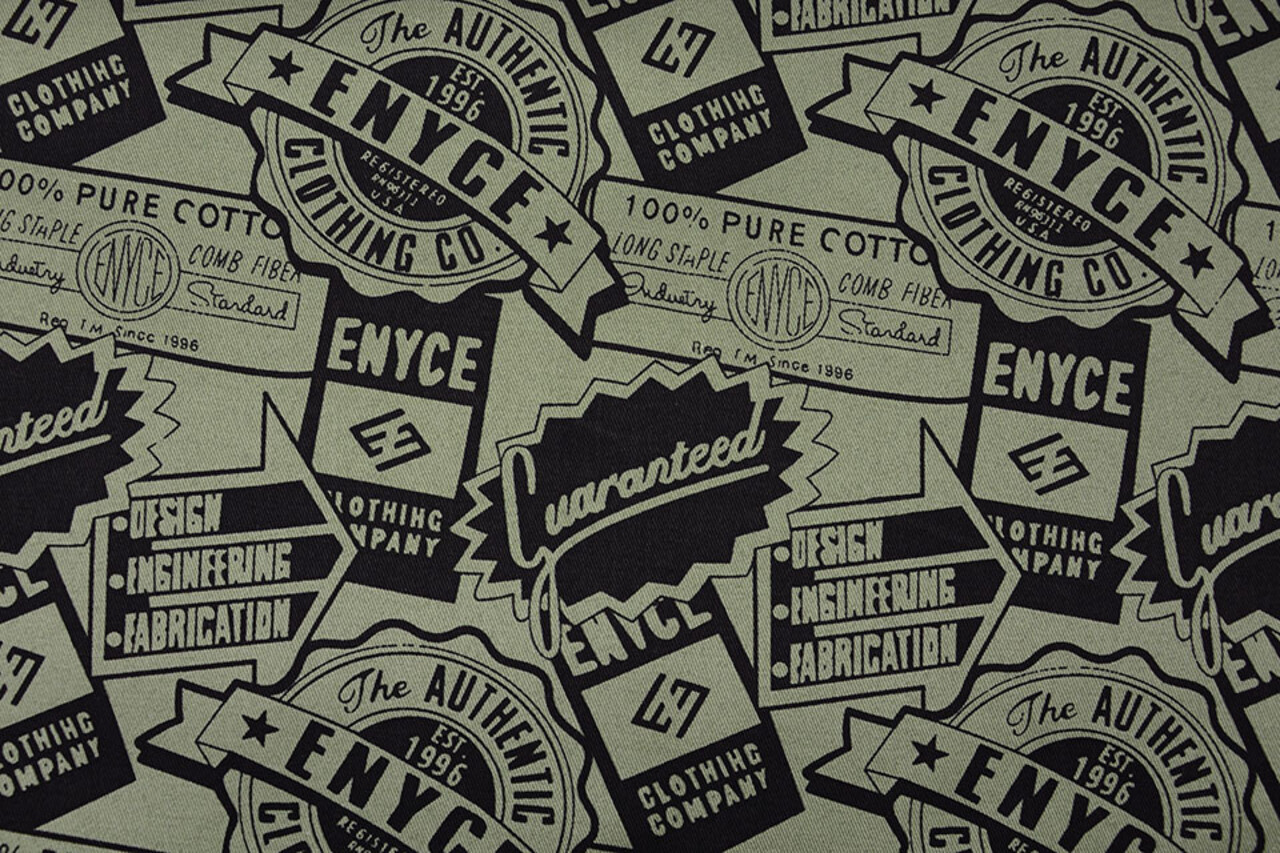Polyester Coton Emblemen Enyce Vert Militaire