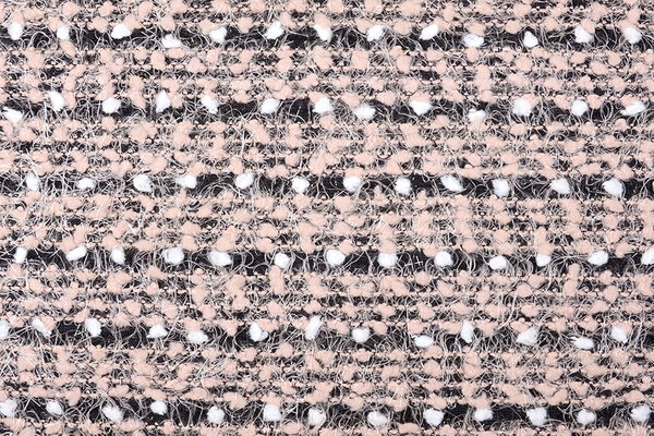 Fancy Bouclé Streep Zwart Poeder Roze