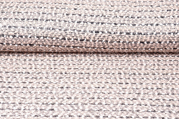 Fancy Bouclé Streep Zwart Poeder Roze