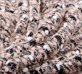 Fancy Bouclé Streep Zwart Poeder Roze