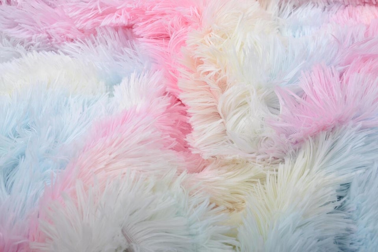 Lang Peloso Pelliccia Multicolore Colore Pastello Lang Peloso Pelliccia Multicolore Colore Pastello
