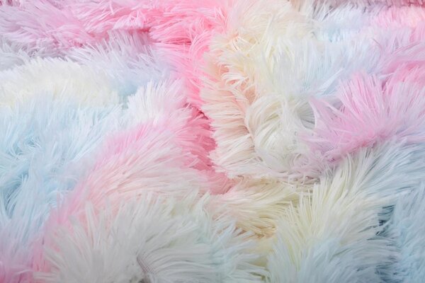 Lang Peloso Pelliccia Multicolore Colore Pastello Lang Peloso Pelliccia Multicolore Colore Pastello