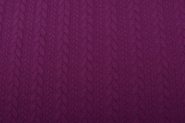 Knitted Cable Fabric Tricot Aubergine