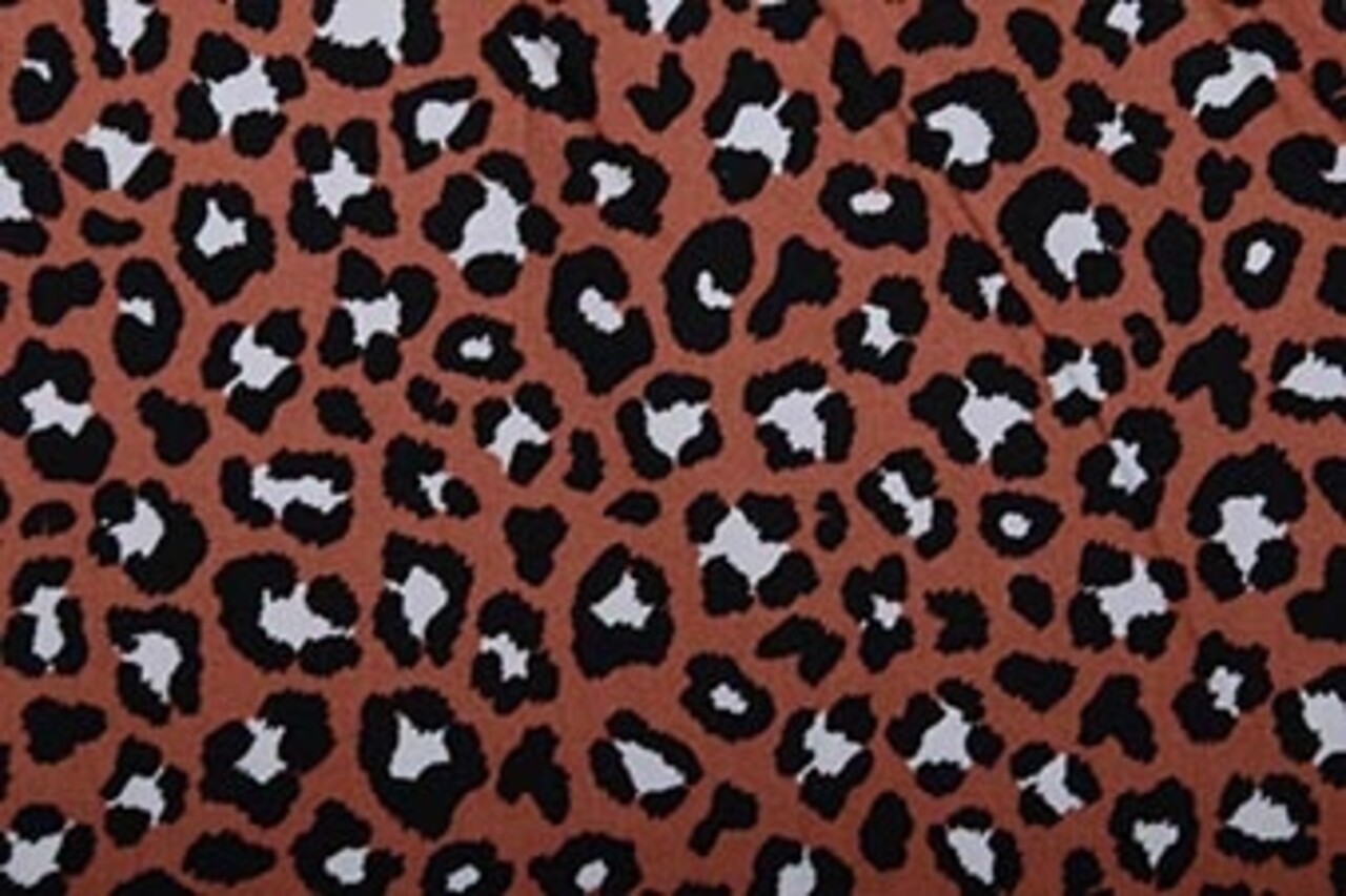 100% Katoen Panterprint Brique 100% Katoen Panterprint Brique