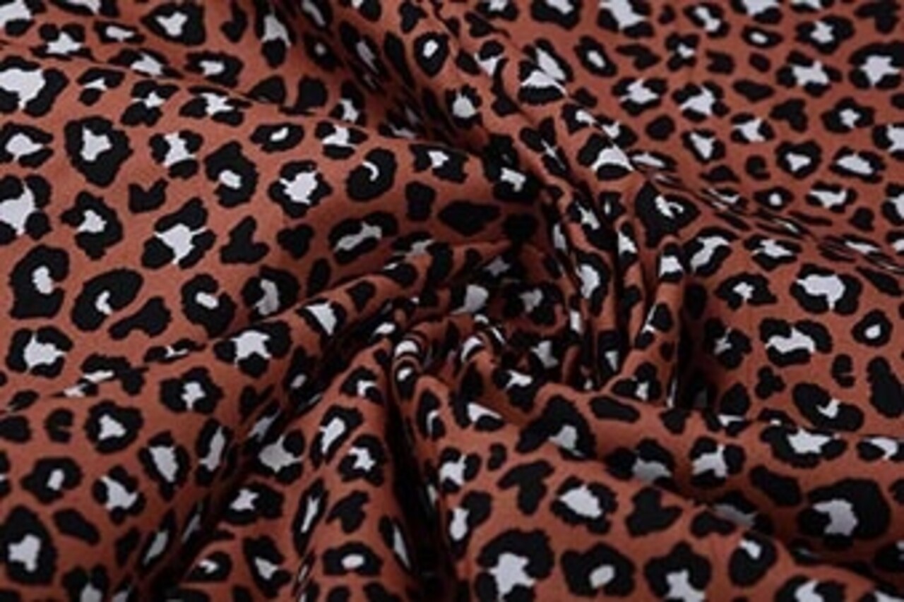 100% Cotone Stampa Leopardata Mattone 100% Cotone Stampa Leopardata Mattone