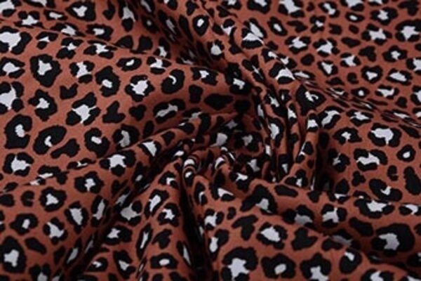 100% Cotone Stampa Leopardata Mattone 100% Cotone Stampa Leopardata Mattone