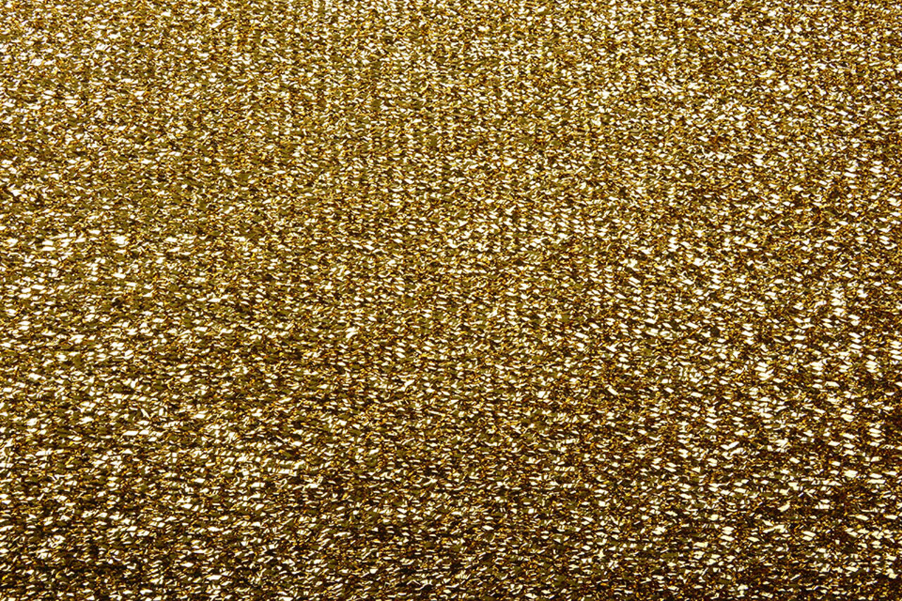 Gestricktes Glitzer Metallic Gold