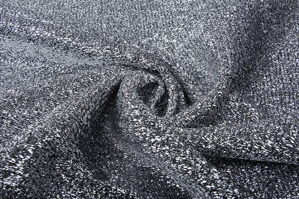 Gestricktes Glitzer Metallic Silber Grau