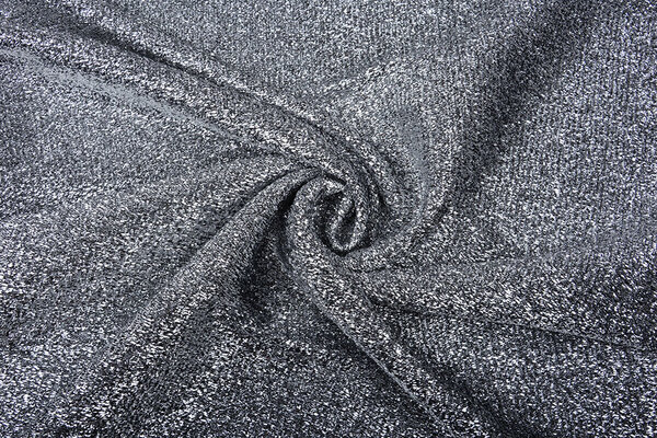 Gestricktes Glitzer Metallic Silber Grau
