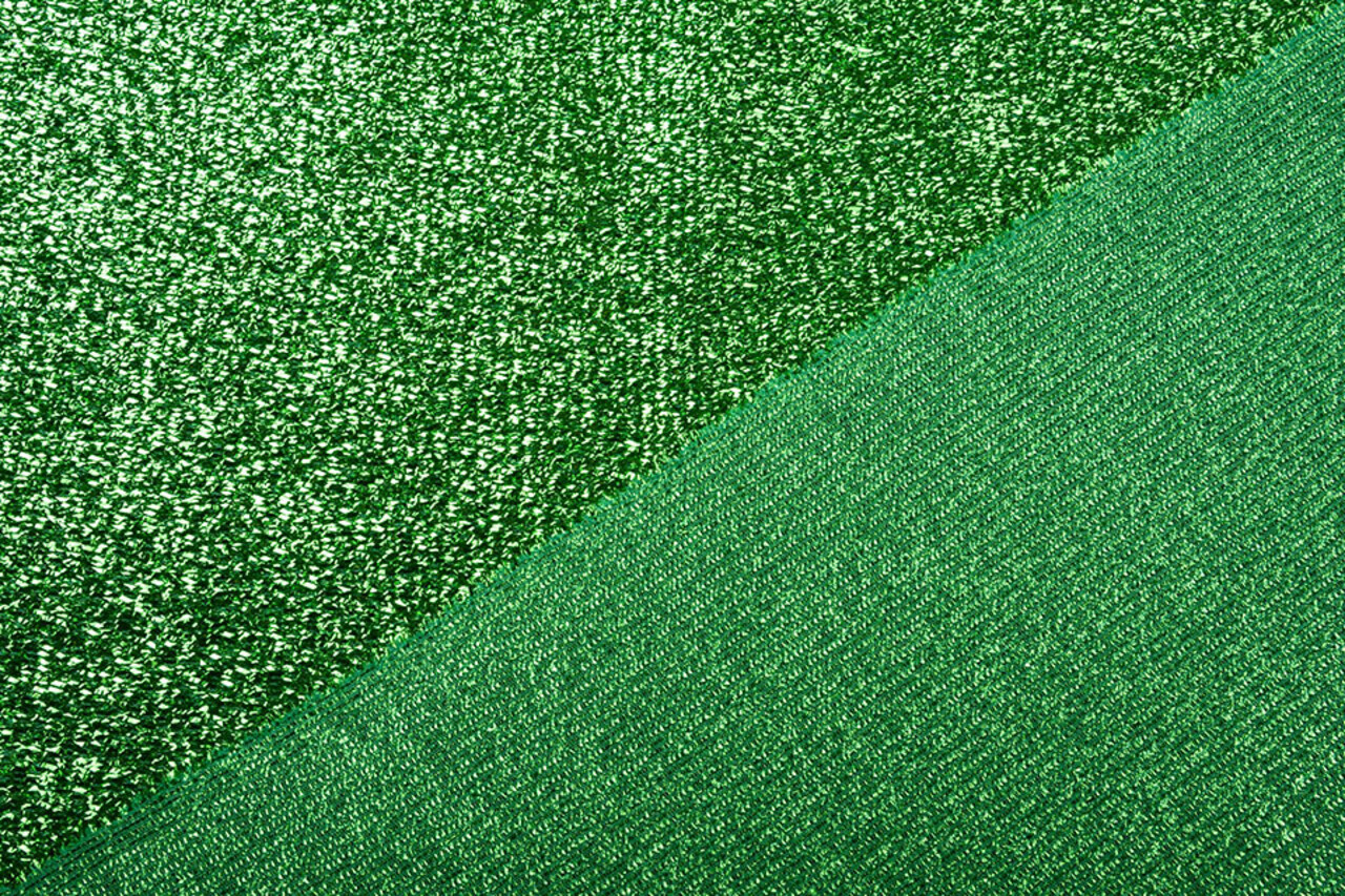 Knitted Glitter Metallic Grass Green