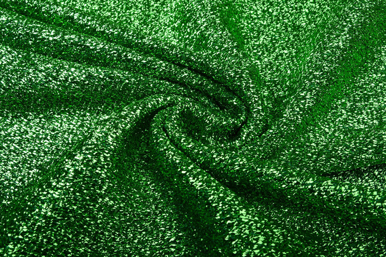 Knitted Glitter Metallic Grass Green