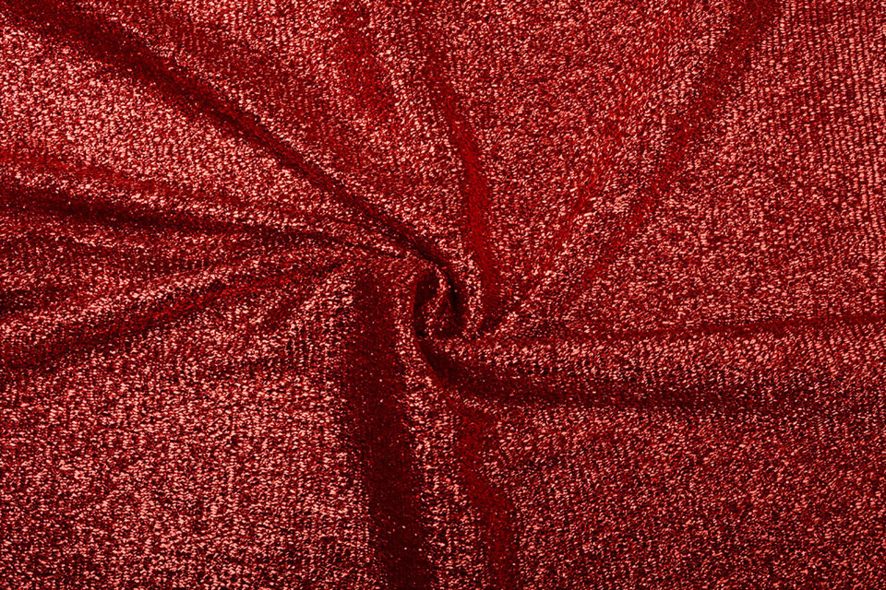 Gestricktes Glitzer Metallic Rot