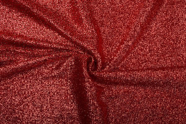 Gestricktes Glitzer Metallic Rot