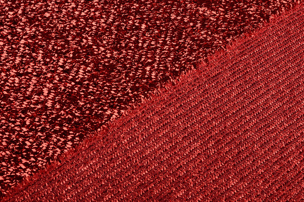 Knitted Glitter Metallic Red