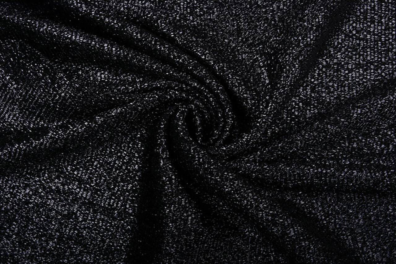 Knitted Glitter Metallic Zwart Knitted Glitter Metallic Zwart