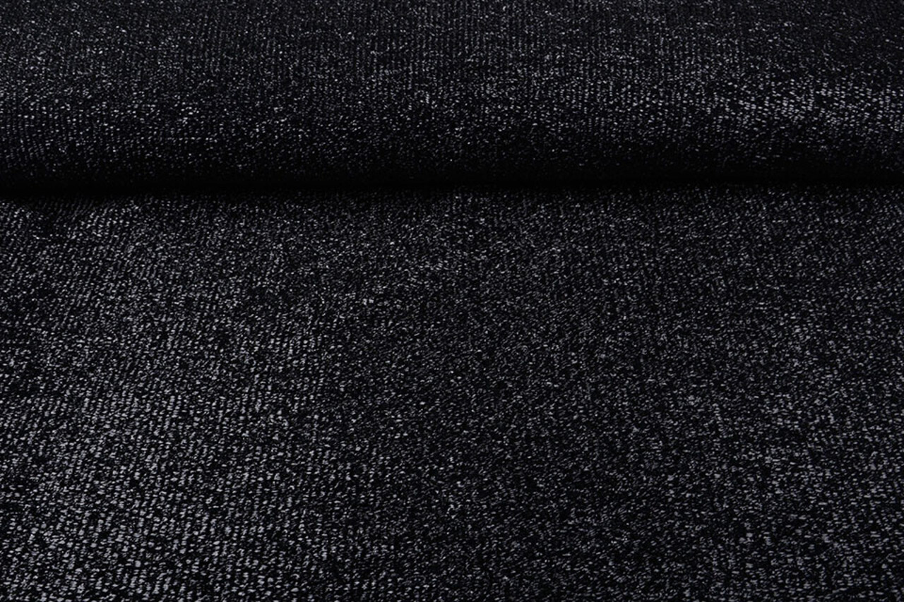 Gestricktes Glitzer Metallic Schwarz Gestricktes Glitzer Metallic Schwarz