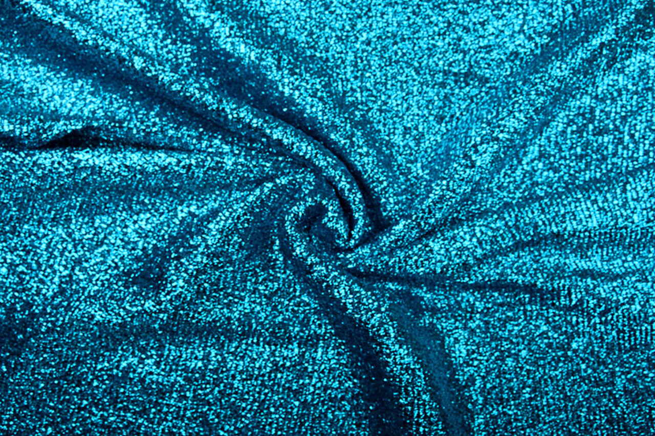 A Maglia Glitter Metallizzato Acqua