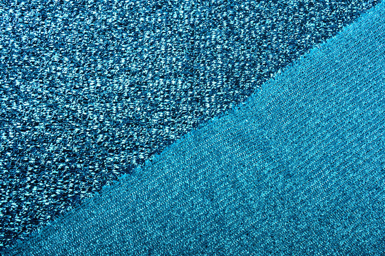 Gestricktes Glitzer Metallic Aqua Gestricktes Glitzer Metallic Aqua