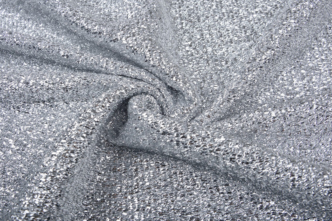 Gestricktes Glitzer Metallic Silber